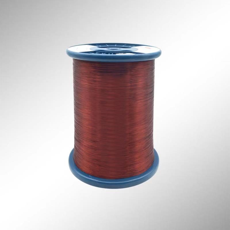 Self-bonding polyester enamelled round copper wire